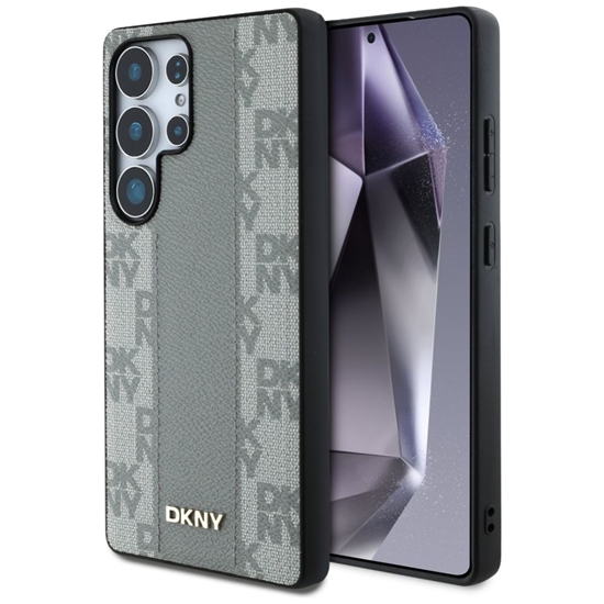 Picture of DKNY DKNY Leather Checkered Pattern MagSafe Case for Samsung Galaxy S25 Ultra - Gray