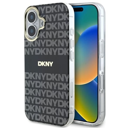 Attēls no DKNY DKNY Repeat Texture Pattern With Stripe iPhone 16 Case - Black