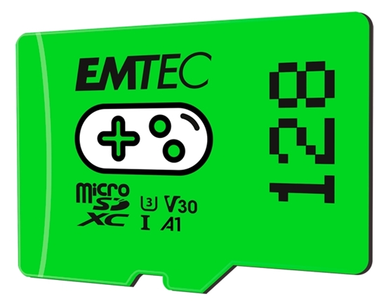 Picture of Emtec MicroSDXC 128GB UHSI U3 V30 A1 Gaming Green