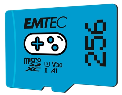 Изображение Emtec MicroSDXC 256GB UHSI U3 V30 A1 Gaming Blue