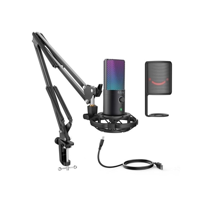 Изображение FIFINE RGB, USB MICROPHONE BUNDLE WITH ARM STAND & SHOCK MOUNT FOR STREAMING FIFINE T669 PRO