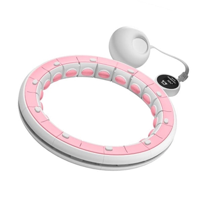 Attēls no Gudrais hula hoop stīpas ritenis ar skaitītāju, radzēm un svariem 50 cm, rozā, REBEL ACTIVE