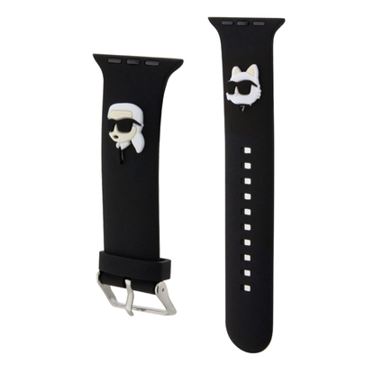 Attēls no Karl Lagerfeld - Karl Lagerfeld Karl and Choupette Head NFT Watch Strap for Apple Watch 38/40/41 Black