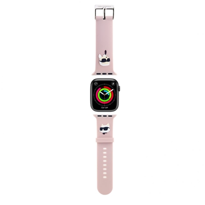 Attēls no Karl Lagerfeld - Karl Lagerfeld Karl and Choupette Head NFT Watch Strap for Apple Watch 38/40/41 Pink