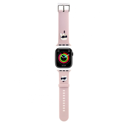 Attēls no Karl Lagerfeld - Karl Lagerfeld Karl and Choupette Head NFT Watch Strap for Apple Watch 42/44/45/49 Pink