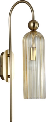 Изображение Kinkiet Light Prestige Bursztynowy kinkiet Piega poduna szklana lampa nad lustro