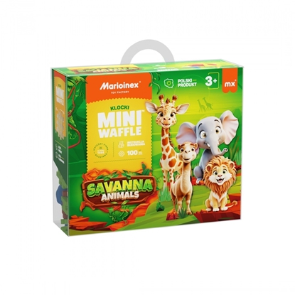 Изображение Klocki Mini Waffle - Zwierzęta Savanna 100 elementów