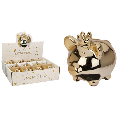 Attēls no Krājkase Cūciņa 9x8cm, zelta