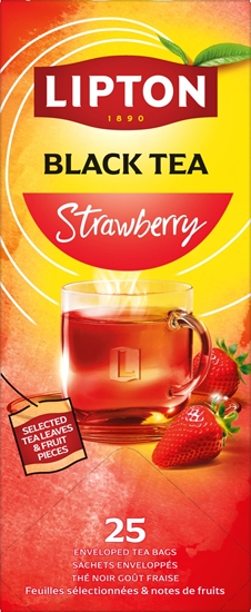 Picture of Lipton Czarna aromatyzowana herbata Refresh Truskawkowa 25 kopert