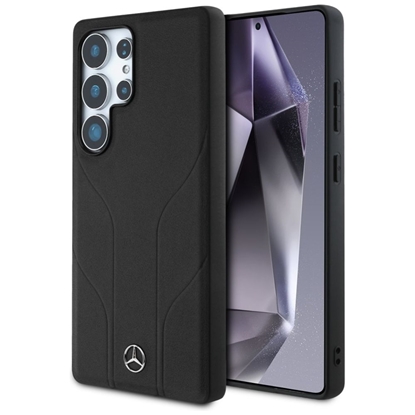 Attēls no Mercedes-Benz Mercedes Leather Debossed Lines MagSafe case for Samsung Galaxy S25 Ultra - black