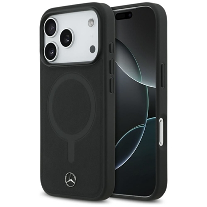 Attēls no Mercedes-Benz Mercedes Plain Smooth Leather MagSafe Case for iPhone 17 Pro - Black
