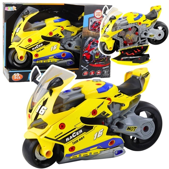 Изображение Motocykl Do Rozkrcania 2w1 DIY Warsztat wiata Dwiki Dym óty 43cm