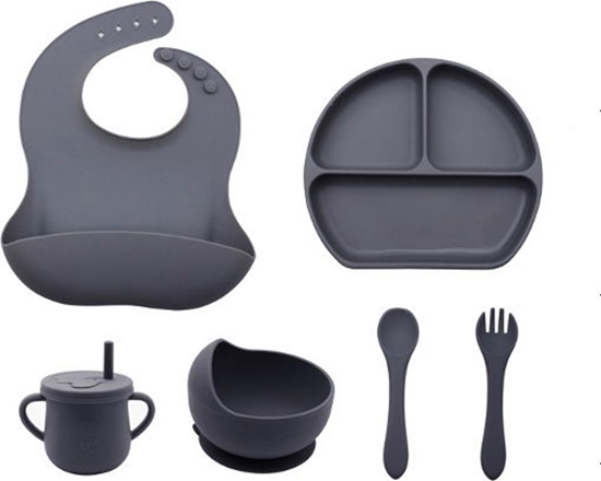 Picture of OlsenHome - Silikone baby måltidssæt med 6 dele