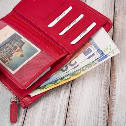 Picture of Paolo Peruzzi Portfel damski skórzany w kolorze malinowym duy pleciony AY-08-RD