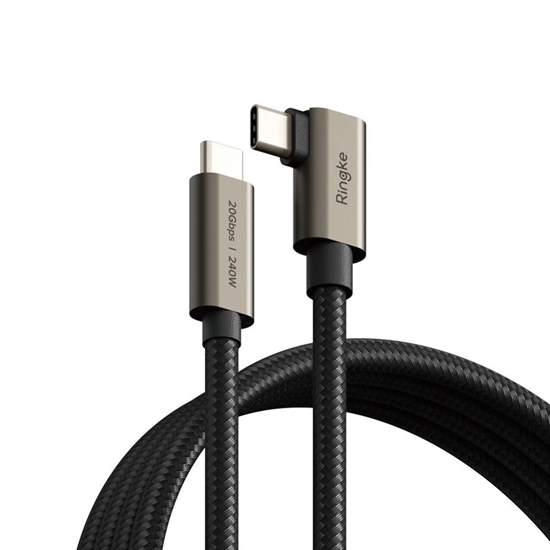 Picture of Ringke Ringke 3.2 gen. 2x2 USB-C, PD 3.1 240W 2m angled cable - black