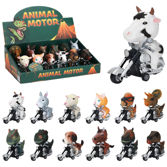 Picture of Rotaļlieta Dzīvnieks uz motocikla 12cm