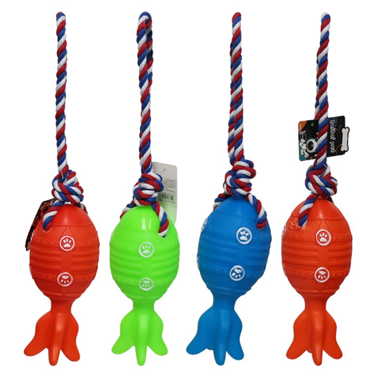 Picture of Rotaļlieta gumijas Raķete ar virvi 35cm, mix