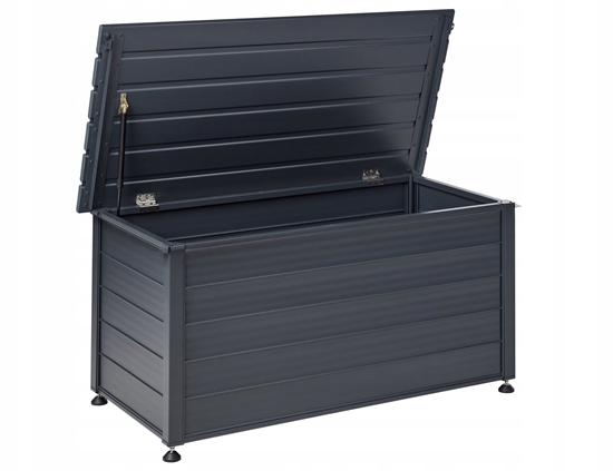 Изображение Skrzynia ogrodowa Beliani Skrzynia ogrodowa CAMPALTO Metal 123 cm 60 cm Ciemnoszary