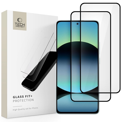 Attēls no Tech-Protect Tech-Protect Glass Fit +2-Pack Tempered Glass for Xiaomi Redmi Note 14 4G / 5G - Black