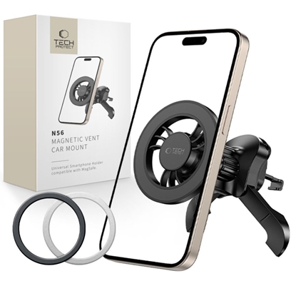 Attēls no TECH-PROTECT N56 MAGNETIC MAGSAFE STABLE VENT CAR MOUNT BLACK