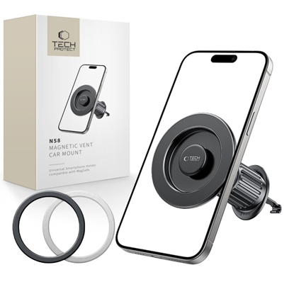 Attēls no TECH-PROTECT N58 MAGNETIC MAGSAFE VENT CAR MOUNT BLACK