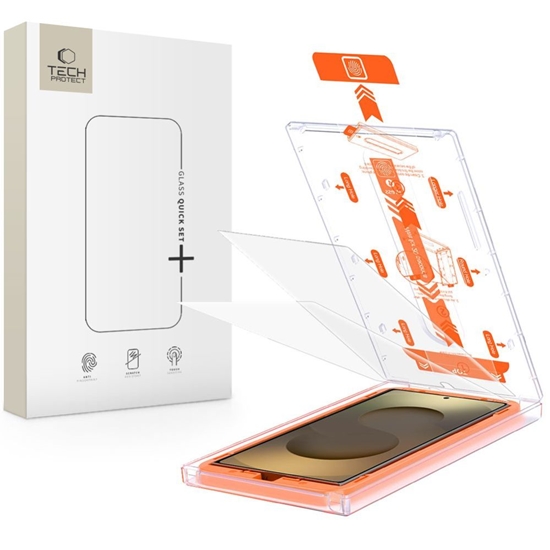 Picture of Tech-Protect Tech-Protect Quick Set+ Tempered Glass for Samsung Galaxy S25 Ultra - Transparent