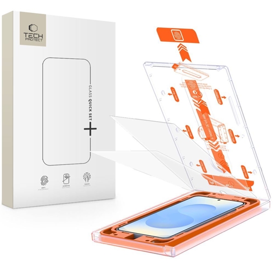 Picture of Tech-Protect Tech-Protect Quick Set+ Tempered Glass for Samsung Galaxy S25+ - Transparent
