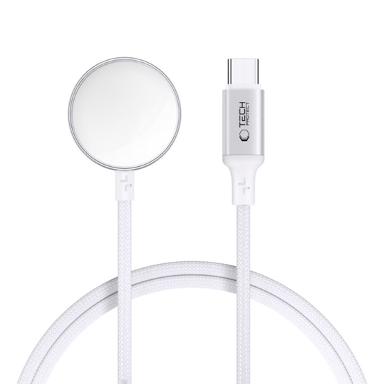 Picture of TECH-PROTECT MC02 ULTRABOOST MAGNETIC CHARGER TYPE-C CABLE 100CM APPLE WATCH WHITE