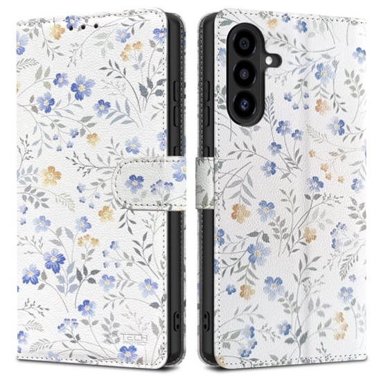 Изображение Tech-Protect Tech-Protect Wallet Case for Samsung Galaxy A26 5G / A17 4G / 5G - Daisies with Leaves