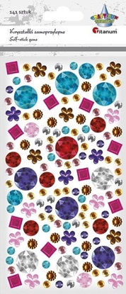 Изображение Titanum Krysztaki samoprzylepne kwiatki, kwadraty 141szt