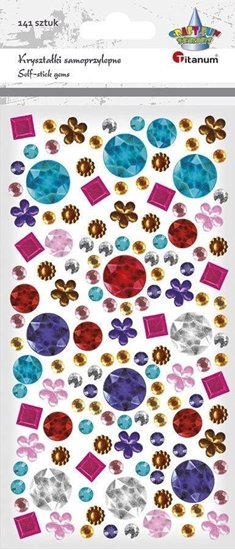 Изображение Titanum Krysztaki samoprzylepne kwiatki, kwadraty 141szt