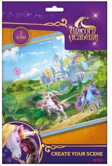 Picture of UNICORN ACADEMY Reusable Sticker set - Create your scene - 2 scenes included