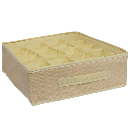 Picture of Uzglabāšanas kaste 32x32x11cm, 20 iedalījumi, bēša