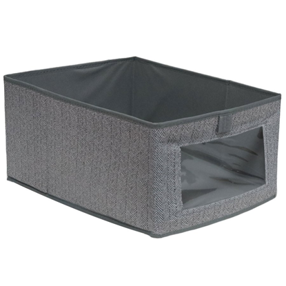 Attēls no Uzglabāšanas kaste 40x25x20cm ar logu, pelēka