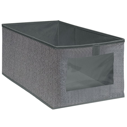 Attēls no Uzglabāšanas kaste 47x30x25cm ar logu, pelēka