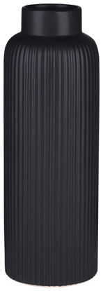 Attēls no Vāze rievota 10x28cm melna, keramika