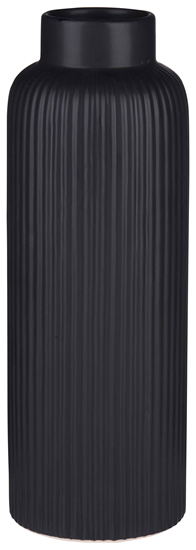 Picture of Vāze rievota 10x28cm melna, keramika