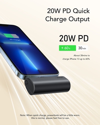 Изображение Veger Powerbank Veger PlugOn (W0556P) PD QC3.0 3A 20W 5000 mAh with a built-in connector Lightning black