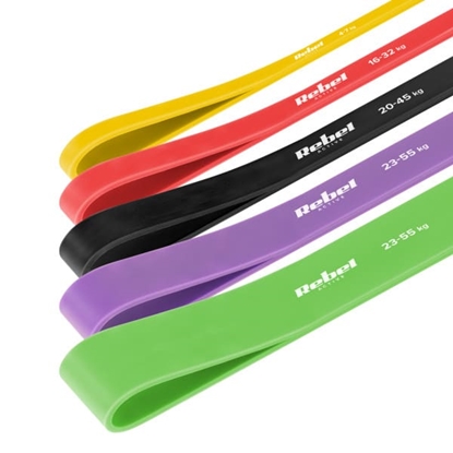 Attēls no Vingrošanas joslu komplekts TPE - Power Band PTs-1, 4-55 kg, 5 gum TPE, REBEL ACTIVE