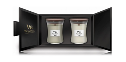 Изображение Woodwick Fireside & Linen Scented Candle Set 2 x 85 g