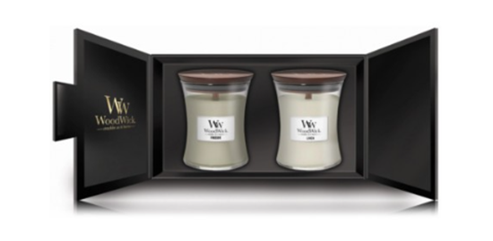 Изображение Woodwick Fireside & Linen Scented Candle Set 2 x 85 g