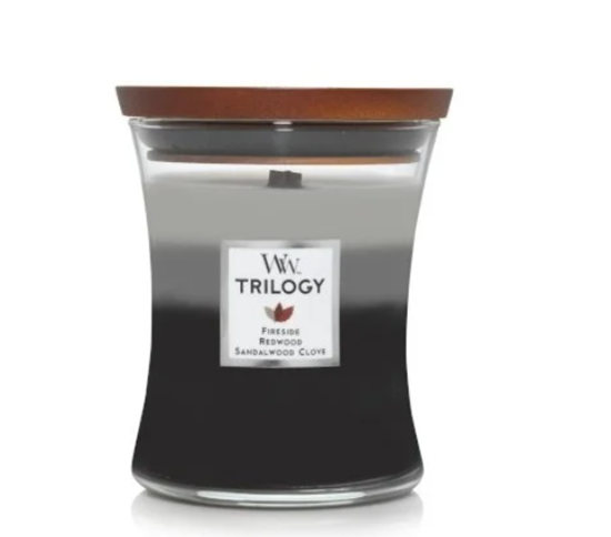 Picture of Woodwick Trilogy Warm Woods Candle 275g