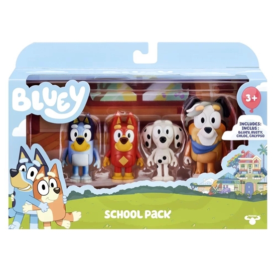 Изображение Figurka Tm Toys Bluey Blue - Szkolna paczka Pieski Zestaw figurek 4-pack BLU13052