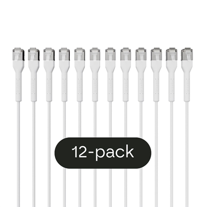 Attēls no Broadbe Slim Patch Cable 10G White 0.1m 12-pack
