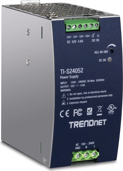 Picture of Trendnet DIN-Rail Power Supply 240W,52V DC,4.61A, AC to DC