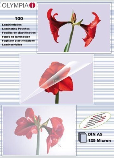Picture of 1x100 Olympia Laminating pouches DIN A5 125 micron           9177