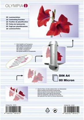 Picture of 1x25 Olympia Laminating pouches DIN A4 80 micron