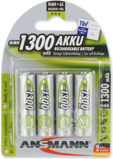 Изображение 1x4 Ansmann maxE NiMH rech. bat, Mignon AA 1300 mAh