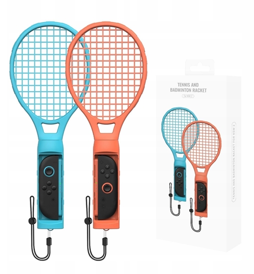Изображение 2x Rakieta Tenisowa Rakiety Do Badmintona Tenis - Joy-con Nintendo Switch 2 / Ns2 / Jys-ns2266 / Pomaraczowy / Niebieski