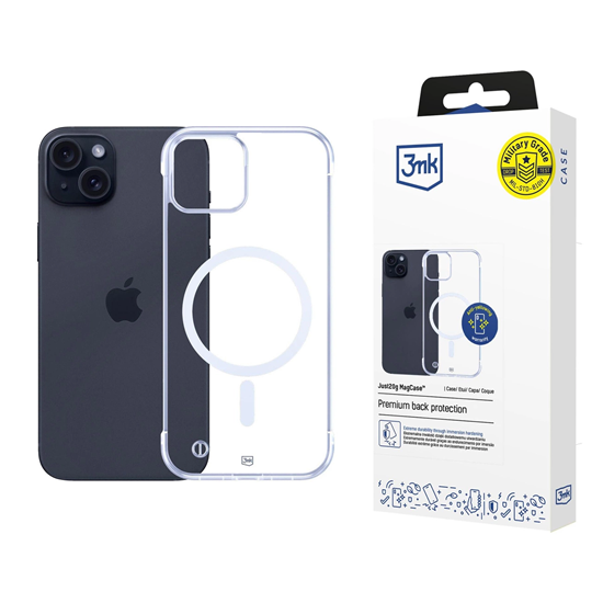 Picture of 3mk Just20g MagCase Case for Apple iPhone 15 - Tra